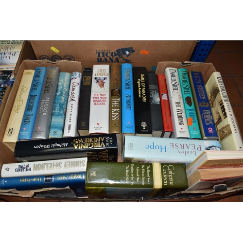 434 - FIVE BOXES OF BOOKS, DVDS, AND CDS to include a box of approximately one hundred and twenty easy lis... 