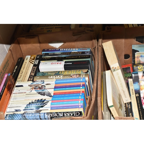 447 - SEVEN BOXES OF BOOKS, approximately one hundred and fifty titles in hardback and paperback formats, ... 