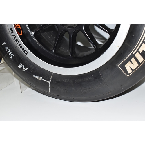 449 - A FORMULA RENAULT RACE SERIES WHEEL, with Michelin 23/57-13 tyre, the rim printed 'Formula Renault' ... 