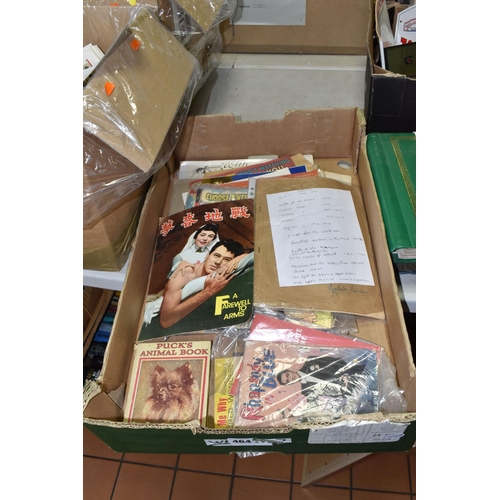 464 - A BOX OF EPHEMERA, to include a booklet of copies of maps of Europe around WWI and after, nine early... 