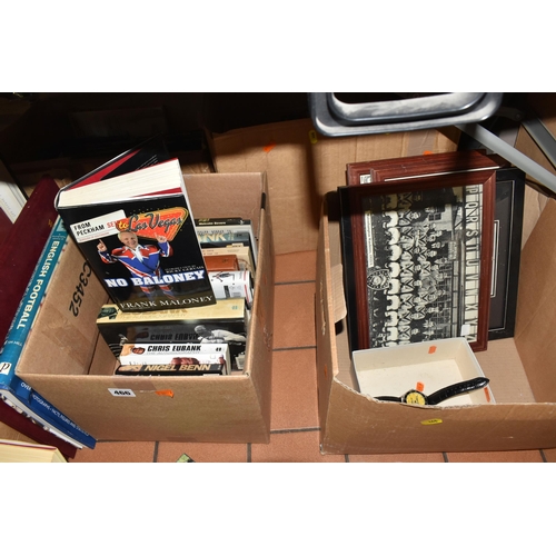 466 - SEVEN BOXES AND LOOSE BOOKS AND PICTURES, to include approximately eighty books in hardback and pape... 