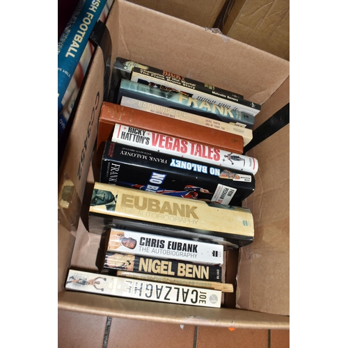 466 - SEVEN BOXES AND LOOSE BOOKS AND PICTURES, to include approximately eighty books in hardback and pape... 