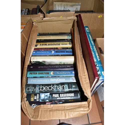 466 - SEVEN BOXES AND LOOSE BOOKS AND PICTURES, to include approximately eighty books in hardback and pape... 