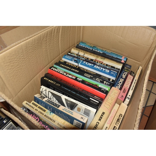 466 - SEVEN BOXES AND LOOSE BOOKS AND PICTURES, to include approximately eighty books in hardback and pape... 