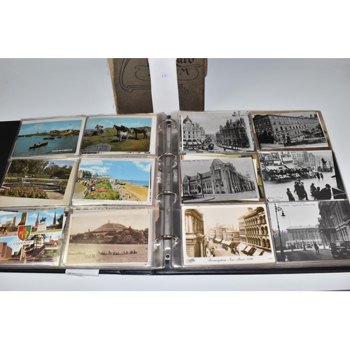 467 - TWO ALBUMS OF POSTCARDS containing approximately 609 examples, mostly from the early 20th century, s... 