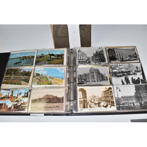 467 - TWO ALBUMS OF POSTCARDS containing approximately 609 examples, mostly from the early 20th century, s... 