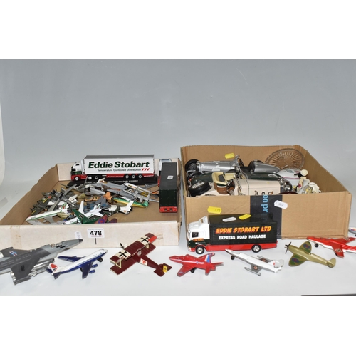 478 - A QUANTITY OF UNBOXED AND ASSORTED DIECAST AND PLASTIC AIRCRAFT MODELS, play worn condition Matchbox... 