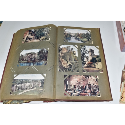 480 - ONE ALBUM AND ONE BOX OF POSTCARDS, the album contains 250 early -mid 20th century examples featurin... 