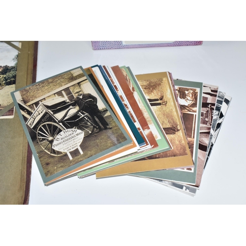 480 - ONE ALBUM AND ONE BOX OF POSTCARDS, the album contains 250 early -mid 20th century examples featurin... 