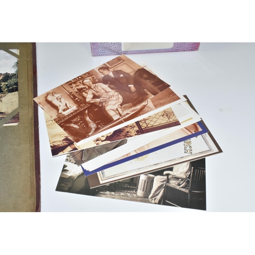 480 - ONE ALBUM AND ONE BOX OF POSTCARDS, the album contains 250 early -mid 20th century examples featurin... 