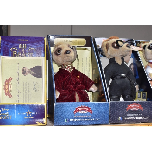 487 - A COLLECTION OF BOXED MEERKAT SOFT TOYS, from 'Compare the Meerkat.com', vast majority with Certific... 