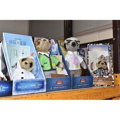 487 - A COLLECTION OF BOXED MEERKAT SOFT TOYS, from 'Compare the Meerkat.com', vast majority with Certific... 