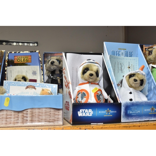 487 - A COLLECTION OF BOXED MEERKAT SOFT TOYS, from 'Compare the Meerkat.com', vast majority with Certific... 