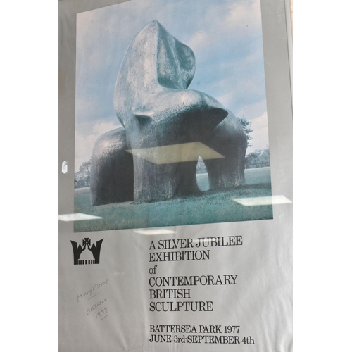 509 - HENRY MOORE (1898-1986) A SIGNED EXHIBITION POSTER, the poster is titled 'A Silver Jubilee Exhibitio... 