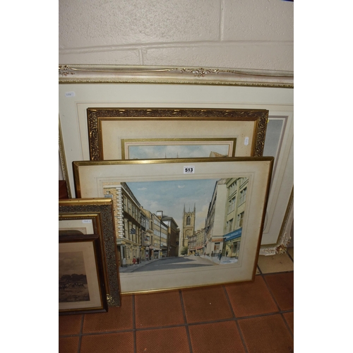 513 - A SMALL QUANTITY OF PICTURES AND PRINTS, to include a William Russell Flint limited edition print fo... 