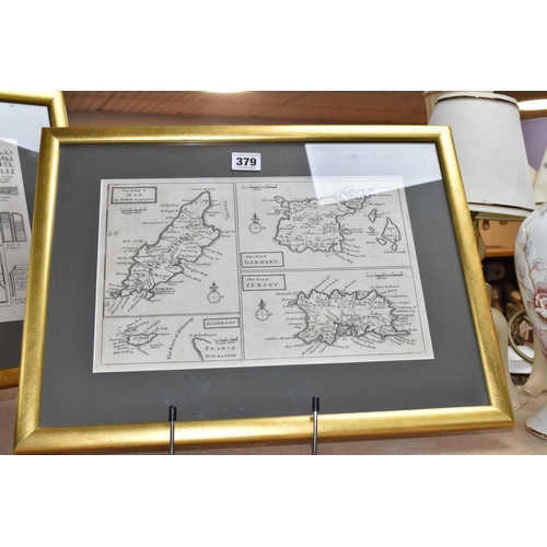 379 - HERMAN MOLL (1654-1732) TWO FRAMED ANTIQUE MAPS, comprising a map of Cornwall with locations of tin ... 