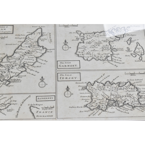 379 - HERMAN MOLL (1654-1732) TWO FRAMED ANTIQUE MAPS, comprising a map of Cornwall with locations of tin ... 