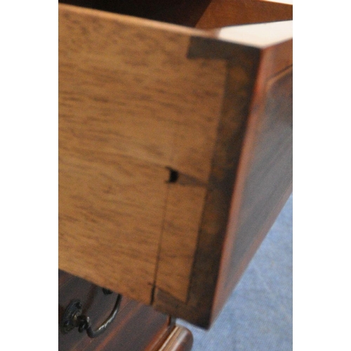 161 - AN EDWARDIAN MAHOGANY MUSIC CABINET, with a raised back, the single door with six glass panes, above... 