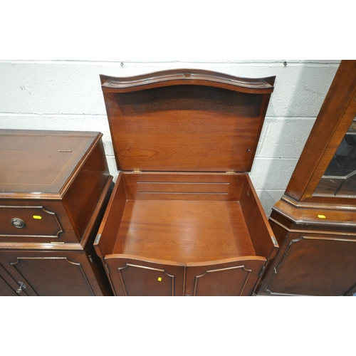 238 - FOUR PIECES OF LATE 20TH CENTURY MAHOGANY FURNITURE, to include an open bookcase, width 91cm x depth... 