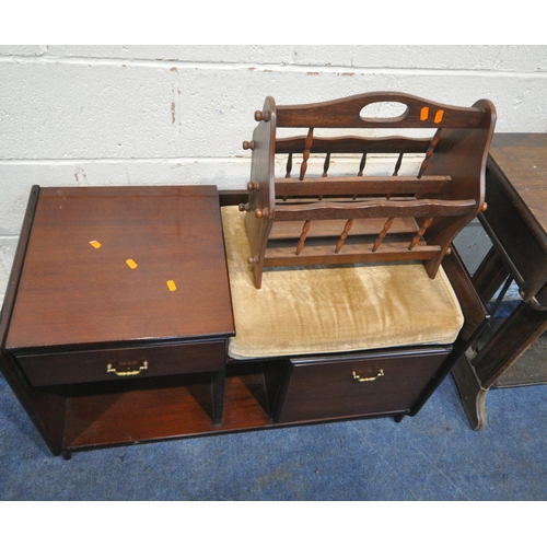 239 - A SELECTION OF OCCASIONAL FURNITURE, to include an oak framed treadle Singer sewing machine, serial ... 