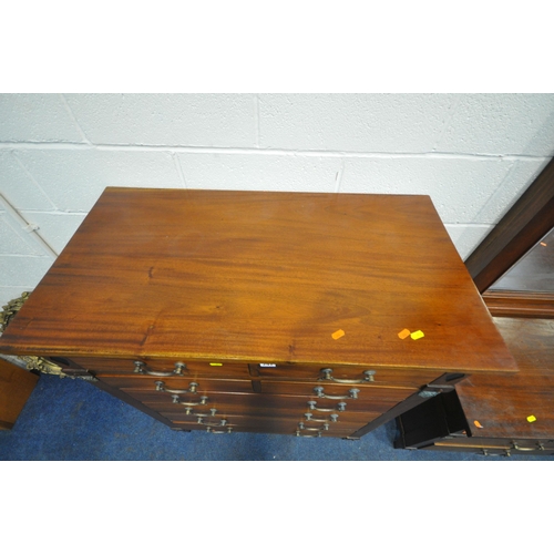 247 - A LOIS HENRY HARDWOOD PIECE SUITE, comprising a tall chest of eight assorted drawers, raised on squa... 