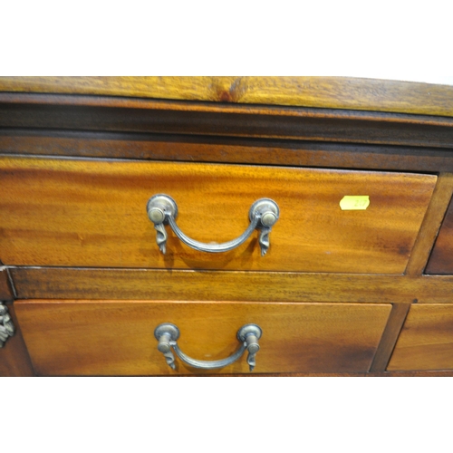 247 - A LOIS HENRY HARDWOOD PIECE SUITE, comprising a tall chest of eight assorted drawers, raised on squa... 