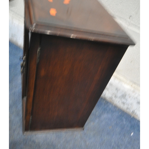 259 - A 20TH CENTURY MAHOGANY SMALL CABINET, with double glazed doors, enclosing two shelves, width 40cm x... 