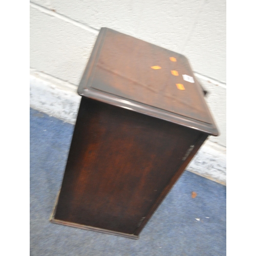 259 - A 20TH CENTURY MAHOGANY SMALL CABINET, with double glazed doors, enclosing two shelves, width 40cm x... 