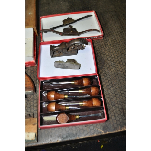 68 - A COLLECTION OF PLANES AND CLAMPS including a Stanley No.50 plough plane with cutters, a Preston's a... 