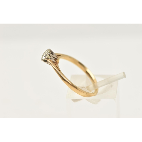 423 - AN 18CT GOLD SINGLE STONE DIAMOND RING, round brilliant cut diamond in an eight claw setting, measur... 