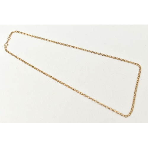 429 - A 9CT GOLD CHAIN NECKLACE, a yellow gold belcher link chain, fitted with a spring clasp, approximate... 