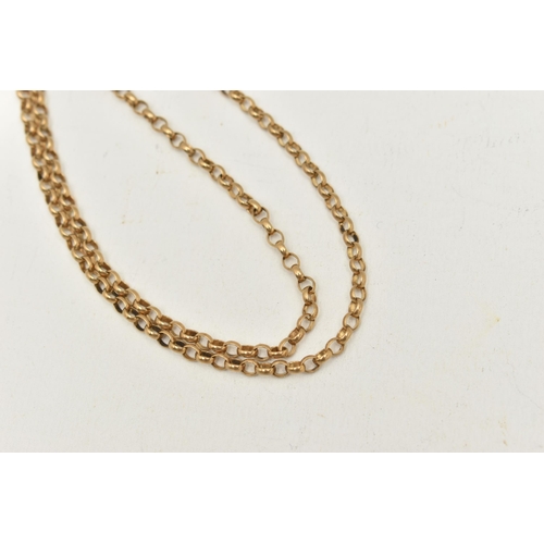 429 - A 9CT GOLD CHAIN NECKLACE, a yellow gold belcher link chain, fitted with a spring clasp, approximate... 