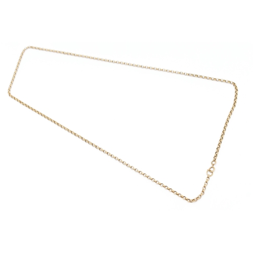 431 - A 9CT GOLD CHAIN NECKLACE, a yellow gold belcher link style chain, fitted with a spring clasp, appro... 