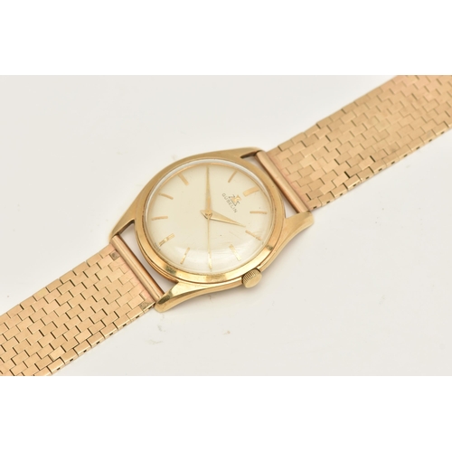 457 - A GOLD 'GUBELIN' WRISTWATCH, hand wound movement, round dial signed 'Gubelin', baton markers, yellow... 