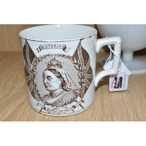 852 - A NINETEENTH CENTURY ROYAL COMMEMORATIVE MUG, commemorating Queen Victoria's Diamond Jubilee 1837-18... 