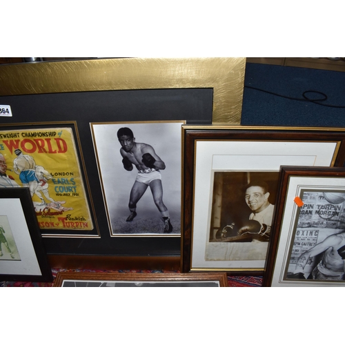 864 - SEVEN FRAMED PHOTOGRAPHS OF THE BOXER RANDOLPH TURPIN, including a collage of two photographs, an au... 