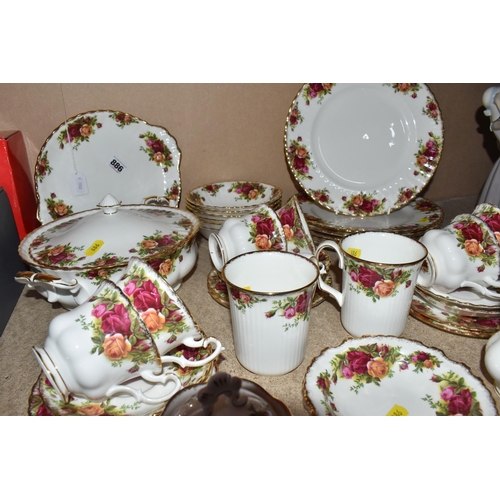 886 - THIRTY SEVEN PIECE ROYAL ALBERT 'OLD COUNTRY ROSES' DINNERWARE, comprising a covered tureen, cake pl... 