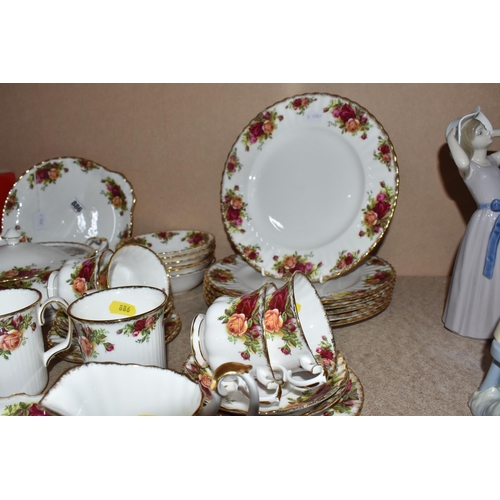 886 - THIRTY SEVEN PIECE ROYAL ALBERT 'OLD COUNTRY ROSES' DINNERWARE, comprising a covered tureen, cake pl... 