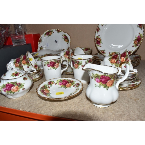 886 - THIRTY SEVEN PIECE ROYAL ALBERT 'OLD COUNTRY ROSES' DINNERWARE, comprising a covered tureen, cake pl... 