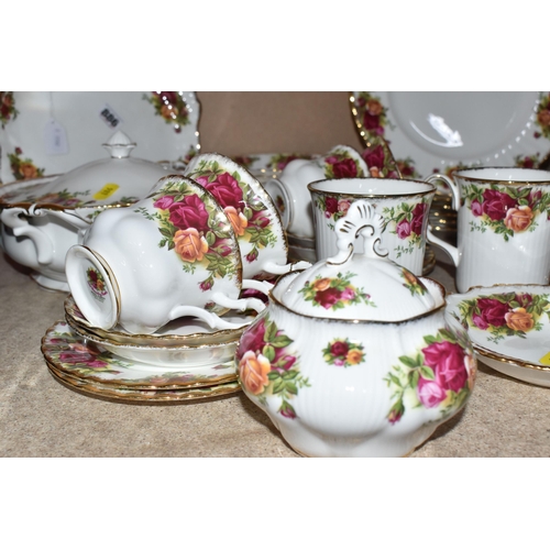 886 - THIRTY SEVEN PIECE ROYAL ALBERT 'OLD COUNTRY ROSES' DINNERWARE, comprising a covered tureen, cake pl... 