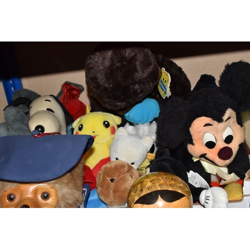 890 - ONE BOX AND LOOSE PLUSH TOYS, to include a Robert Raikes bear Christopher dressed in a sailors suit ... 