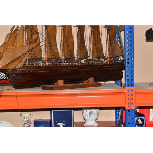 893 - A SCRATCH BUILT MODEL OF THE AMERICAN SCHOONER 'WYOMING', approximate height 70cm, approximate lengt... 