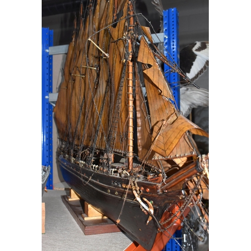 893 - A SCRATCH BUILT MODEL OF THE AMERICAN SCHOONER 'WYOMING', approximate height 70cm, approximate lengt... 