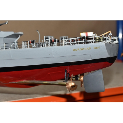 894 - A MODEL OF HMS BURGHEAD BAY, ROYAL NAVY FRIGATE F622, approximate height 37cm,approximate length 100... 