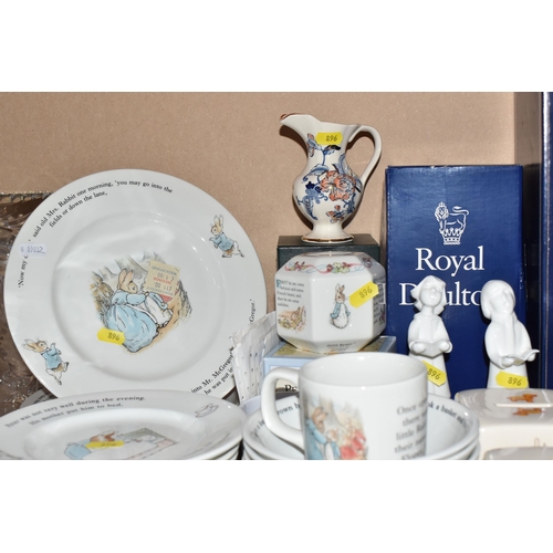 896 - ROYAL DOULTON, SPODE AND WEDGWOOD CERAMICS ETC, to include Wedgwood 'Peter Rabbit' nursery wares inc... 