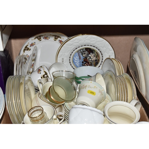 899 - TWO BOXES AND LOOSE MINTON AND ROYAL DOULTON CERAMICS ETC, to include Minton Oriental Blossom, Ashwo... 