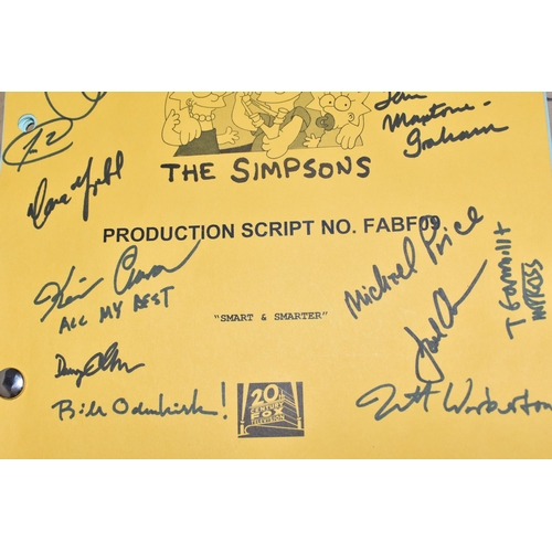 907 - A SIGNED PRODUCTION SCRIPT FOR THE SIMPSONS NO. FABF09 'SMART AND SMARTER' with a signed cover to in... 