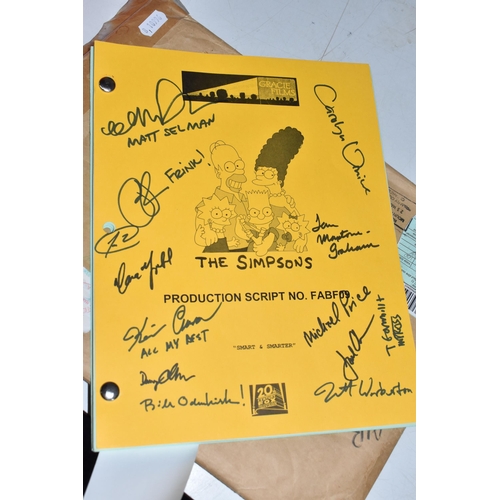 907 - A SIGNED PRODUCTION SCRIPT FOR THE SIMPSONS NO. FABF09 'SMART AND SMARTER' with a signed cover to in... 