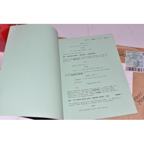 907 - A SIGNED PRODUCTION SCRIPT FOR THE SIMPSONS NO. FABF09 'SMART AND SMARTER' with a signed cover to in... 