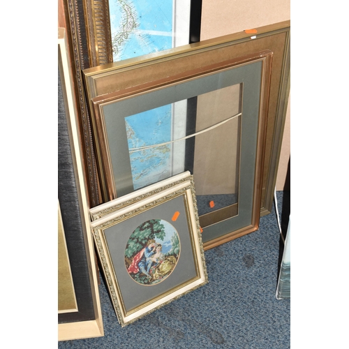 918 - A SMALL QUANTITY OF PICTURES AND PICTURE FRAMES ETC, to include a vintage Picasso print 'Girl and Do... 